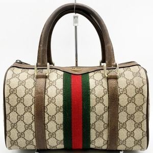 Gucci Old Gucci Mini Boston Bag GG Supreme Brown